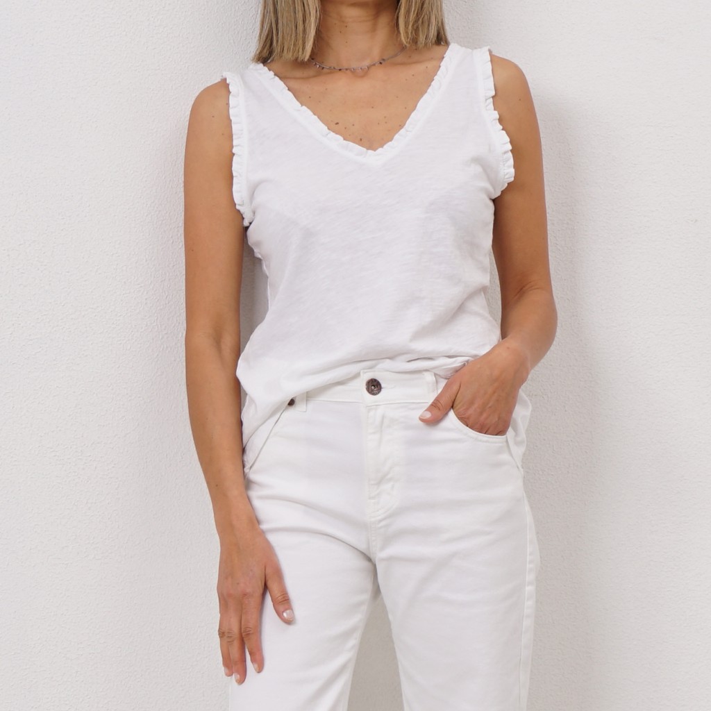 cotton top with ruffles