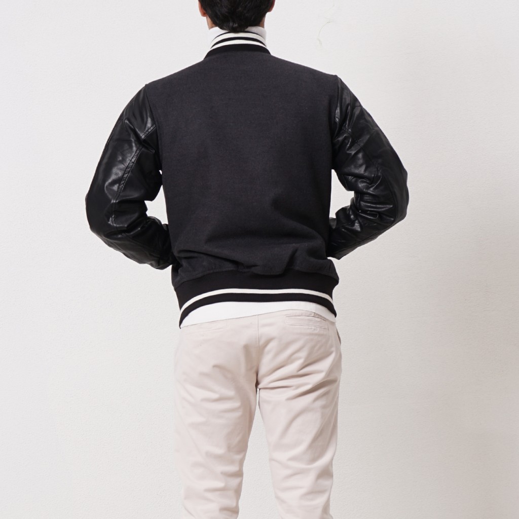 bomber with ecoleather sleeves