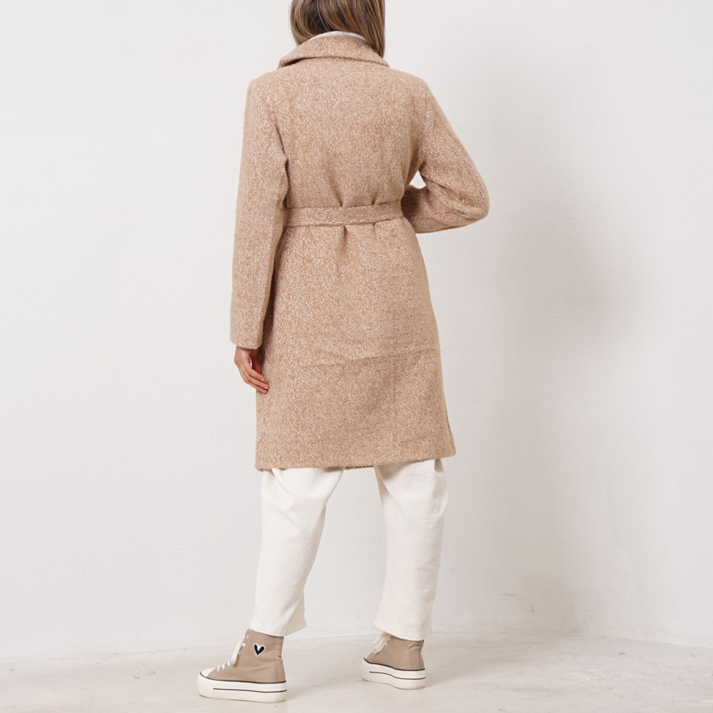 soft-touch blend frock coat with belt