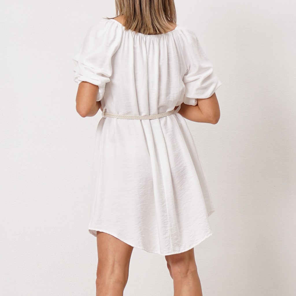 crepe dress with/ pleats