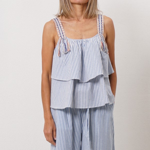 striped top with application