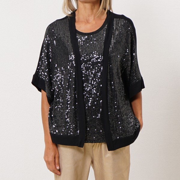 viscose jacket with/ sequins on front