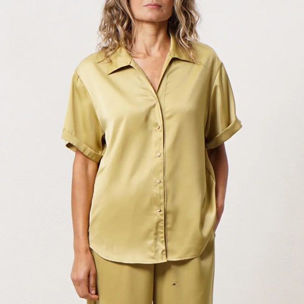 Satin-trimmed blouse