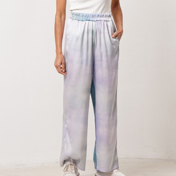 Satin wide-leg trousers