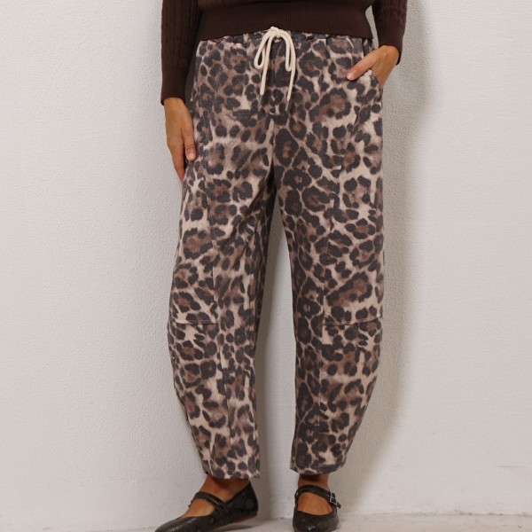 Plush balloon pants (animal print)