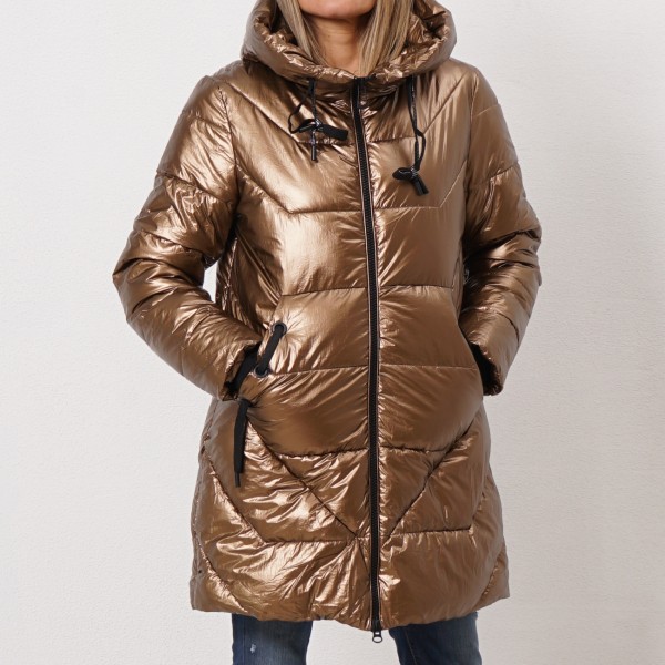 quilted coat with glitter