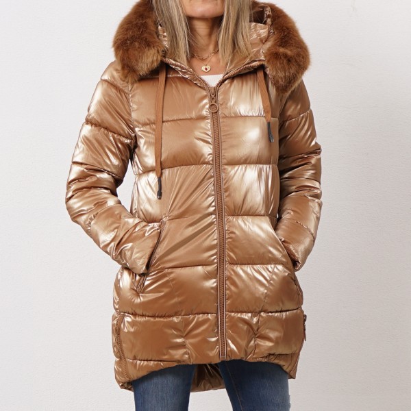 quilted coat with/shimmer