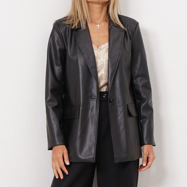 eco-leather jacket with lining