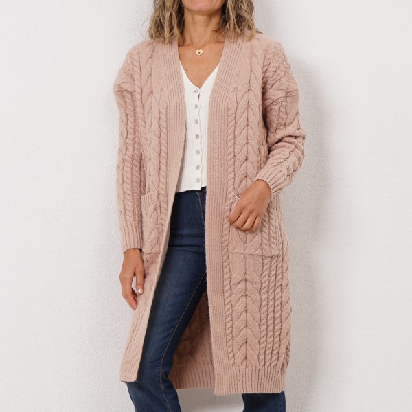 Twisted knit coat