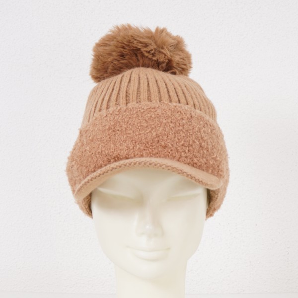 knitted hat with peak