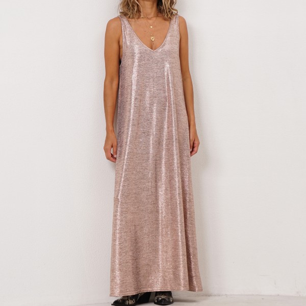 mesh dress with lurex