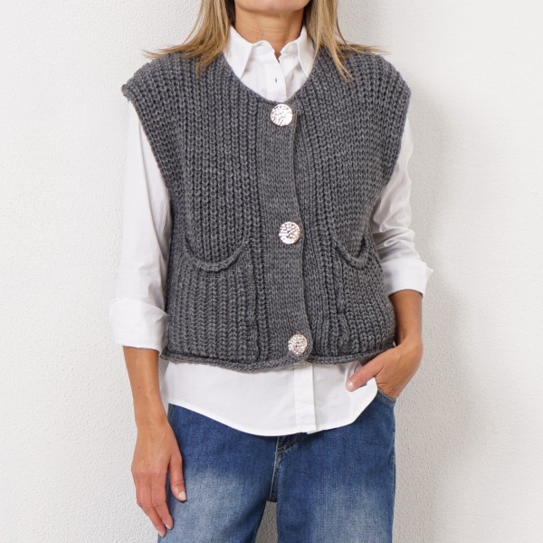 knitting vest (English stitch)
