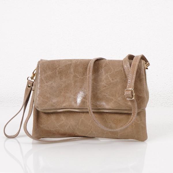 leather bag with metal clasp