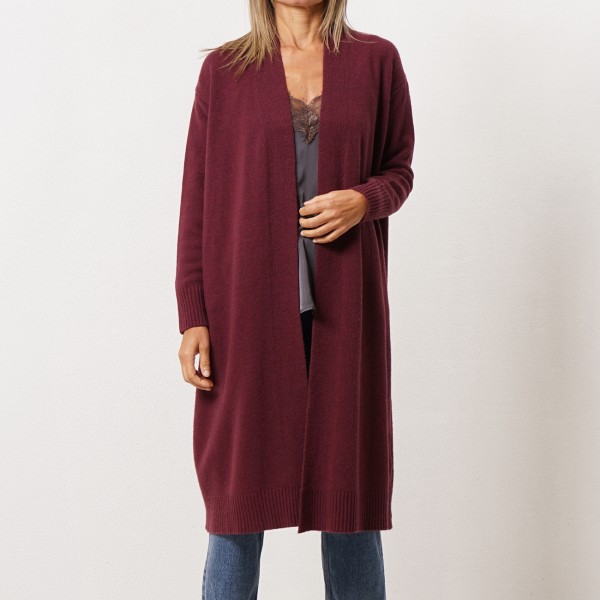 Knitted coat with wool and cashmere