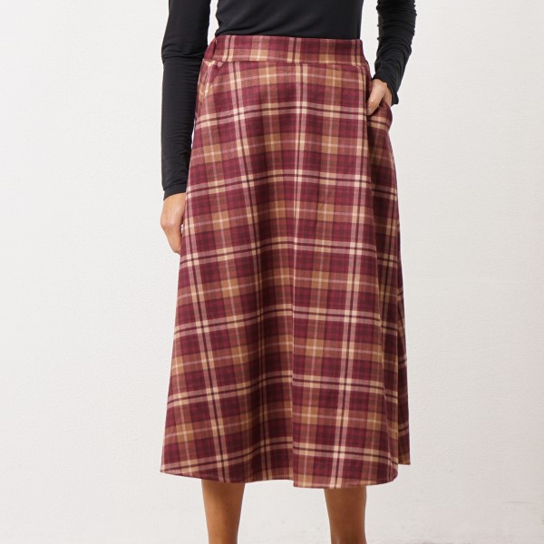 Peach leather A-line skirt