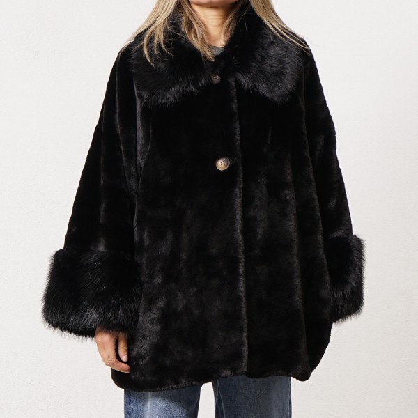 Fur coat in godet style