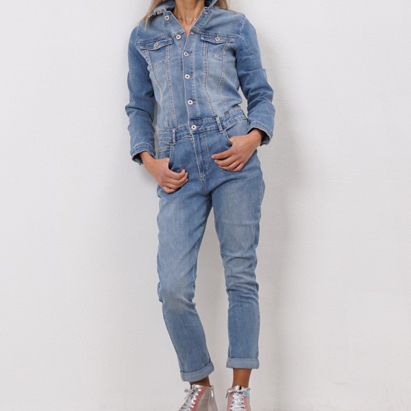 denim jumpsuit with/elastane