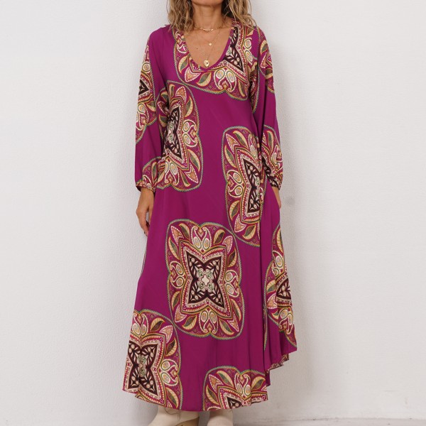 viscose dress in flared