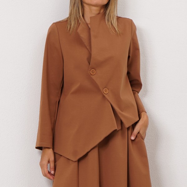 asymmetrical twill coat