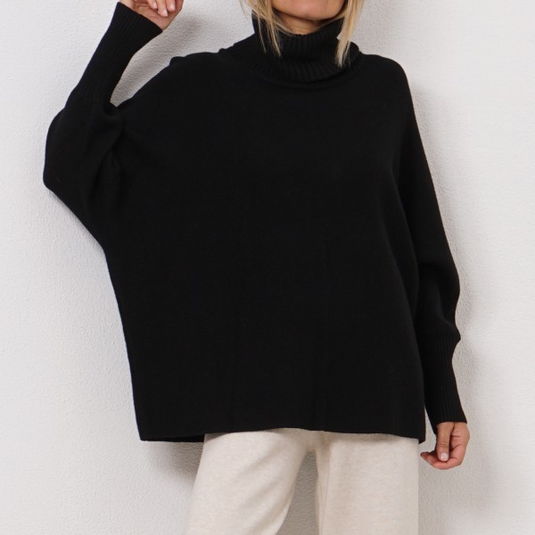 high neck knit sweater