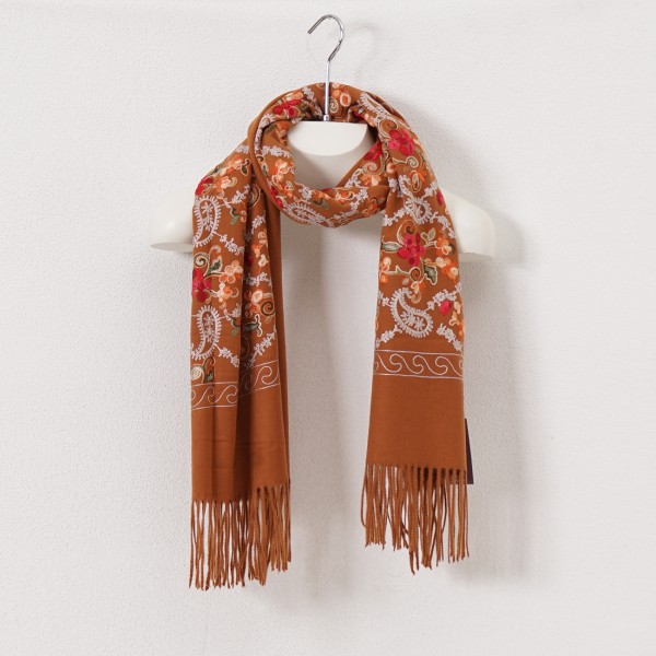 embroidered wool scarf (premium)