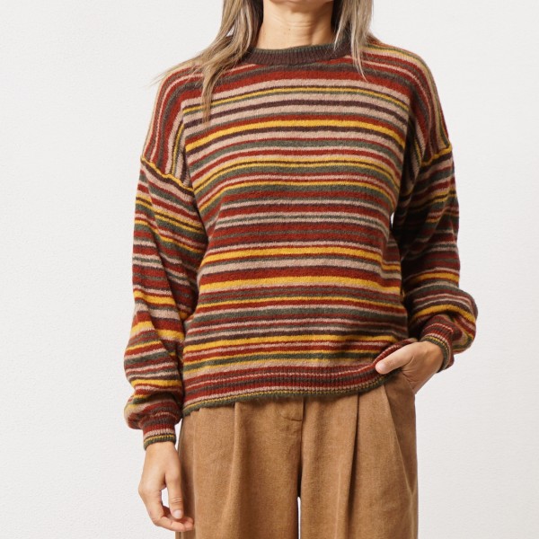 Striped knit sweater (jacquard)