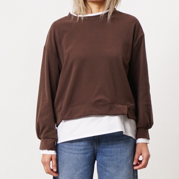 Suede-style overlay sweater