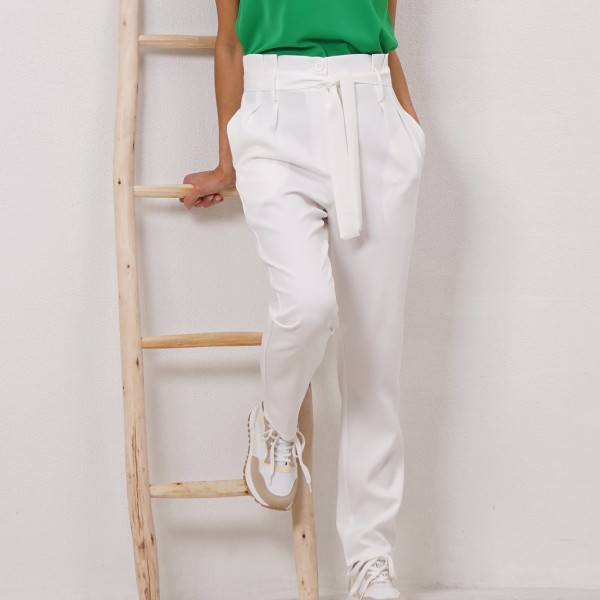 pleated pants with/belt