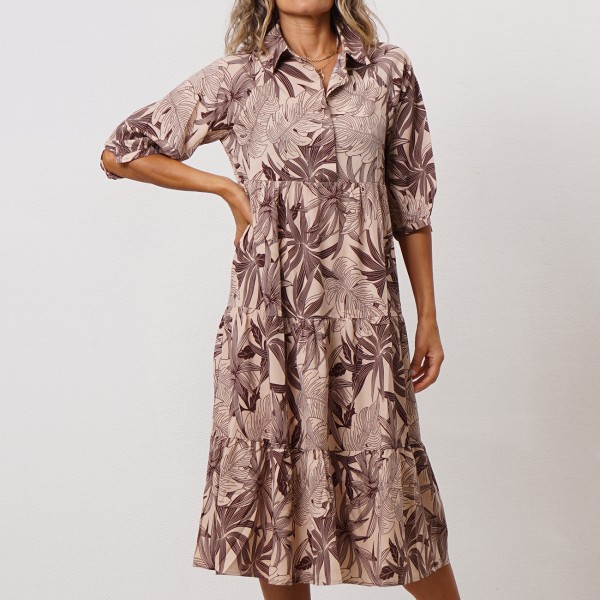 shirt dress with/loose sleeves