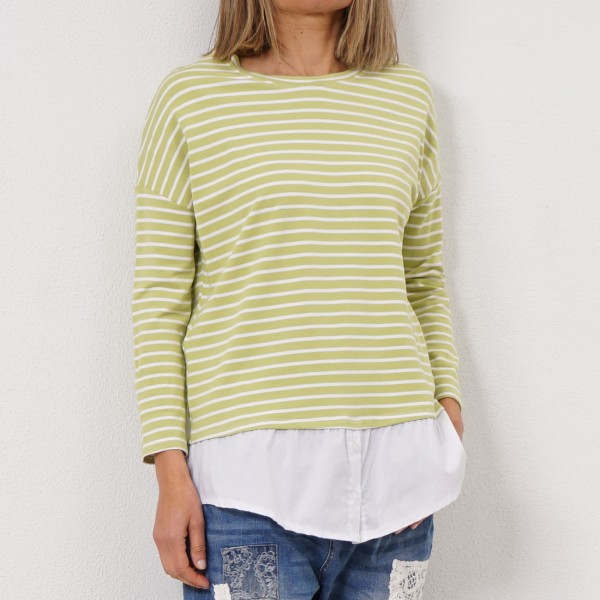 striped sweatshirt (rapport) w/ appliqué