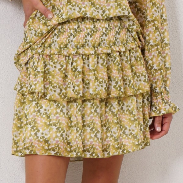 frilled printed skirt