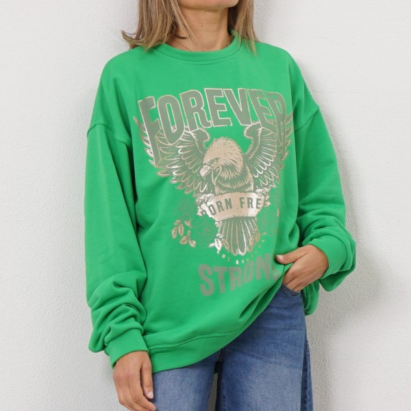 cotton terry sweatshirt with print