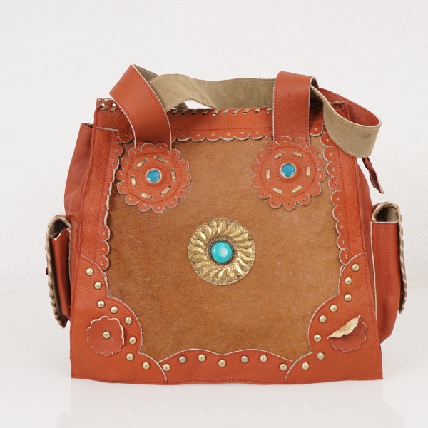 leather bag with applications