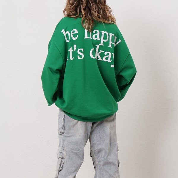 oversize cotton fleece sweatshirt