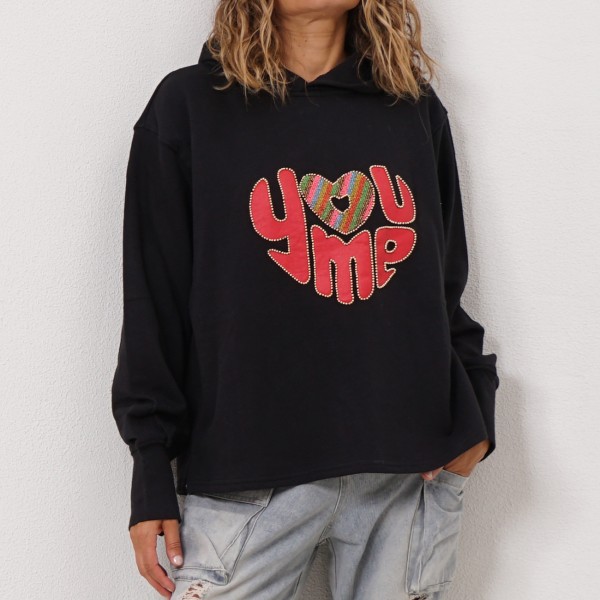 cotton fleece sweatshirt with embroidery