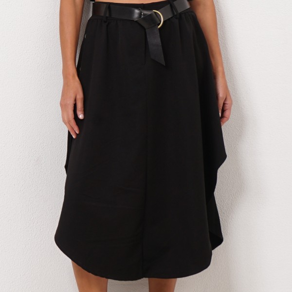 asymmetrical skirt with buttons