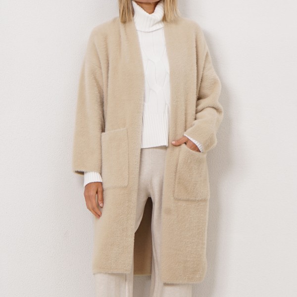 stretch knit coat