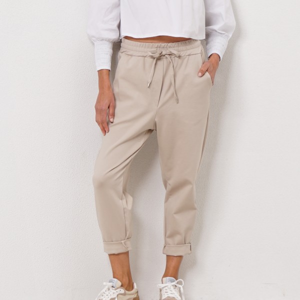 cotton terry pants with application