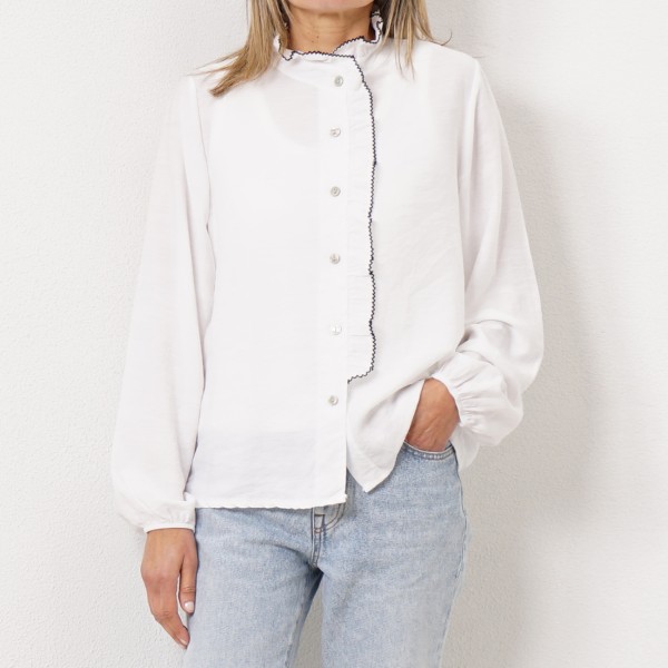 blouse with/ruffles (edged)