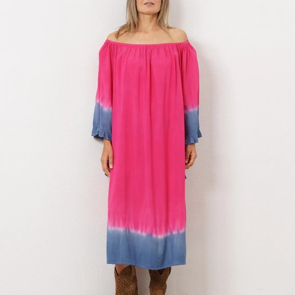 tie dye dress in rayon (natural fiber - soft texture)