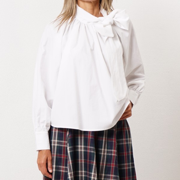 poplin blouse with bow