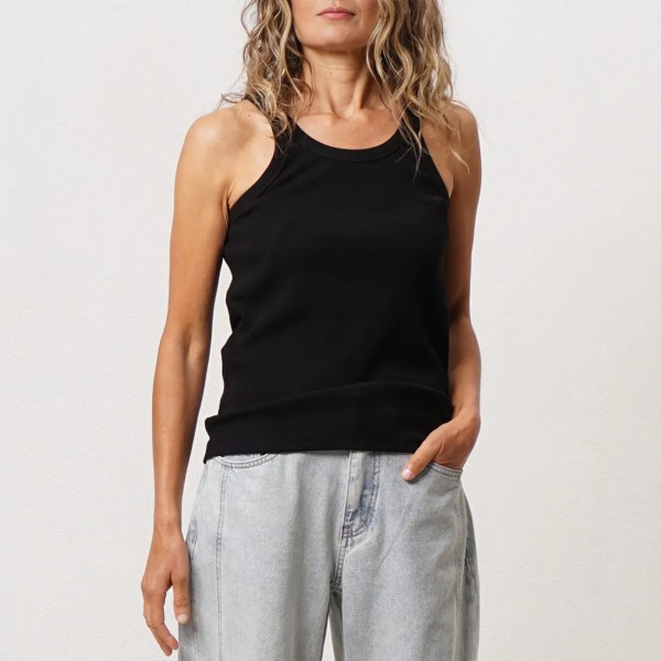 Ribbed cotton/elastane top