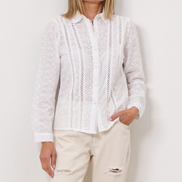 embroidered blouse with applications