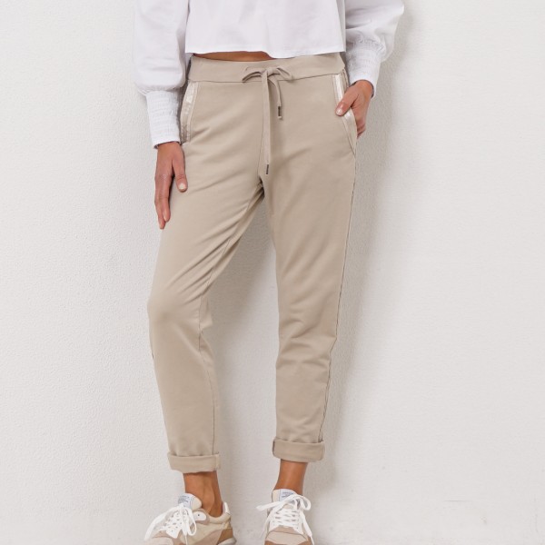 cotton terry pants with application