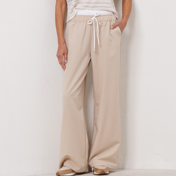 double-waisted pantaloons with elastane