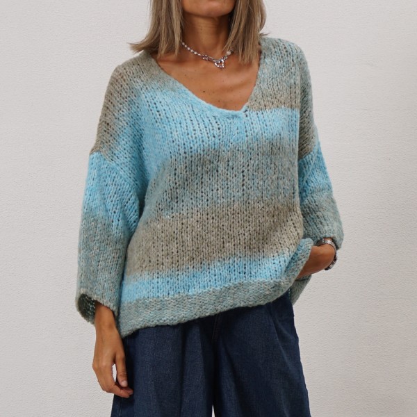 knit sweater w/ jacquard