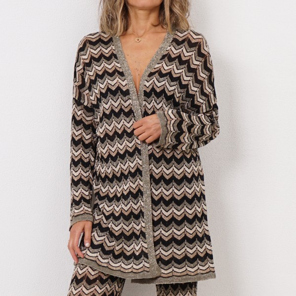 knitted coat with lurex