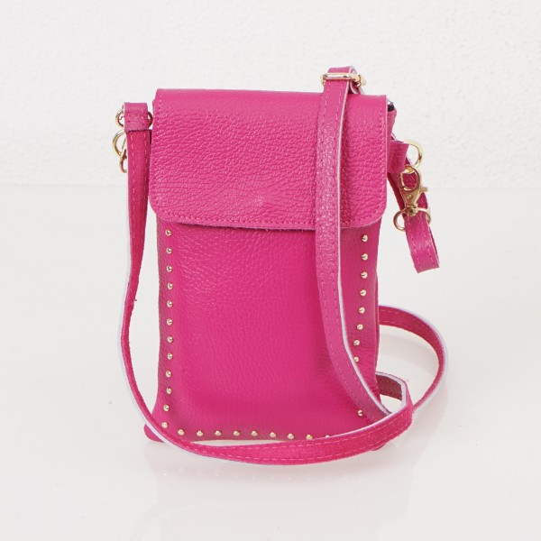 leather bag with studs (for mobile phones)