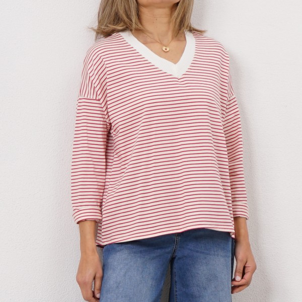 striped sweatshirt with/ elastane