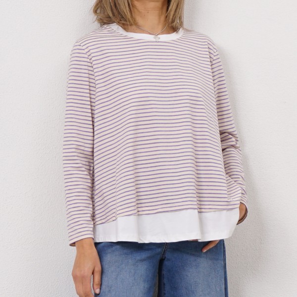 striped sweatshirt w/ application